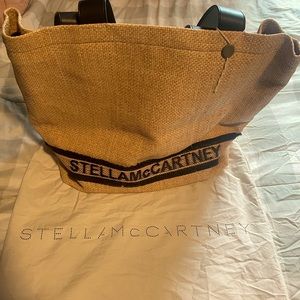 Authentic Stella McCartney 20”x 13.5”x 9” straw tote bag, like new.